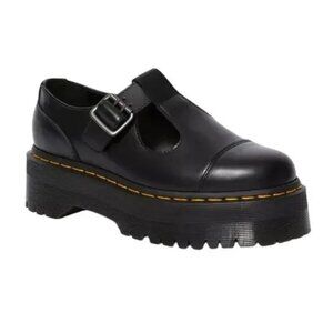 Dr. Martens Women’s Bethan Polished Smooth Leather Platform Shoes | Black | NWOT